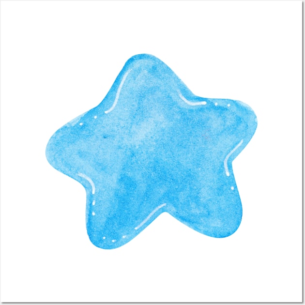 Baby blue star Wall Art by shoko